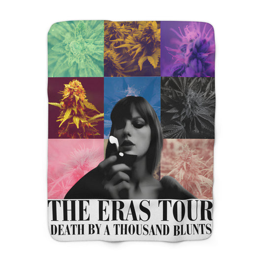 Death By A Thousand Blunts Sherpa Fleece Blanket